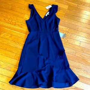 V neck navy dress from Vanity Room